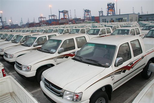 长城皮卡在港口待发